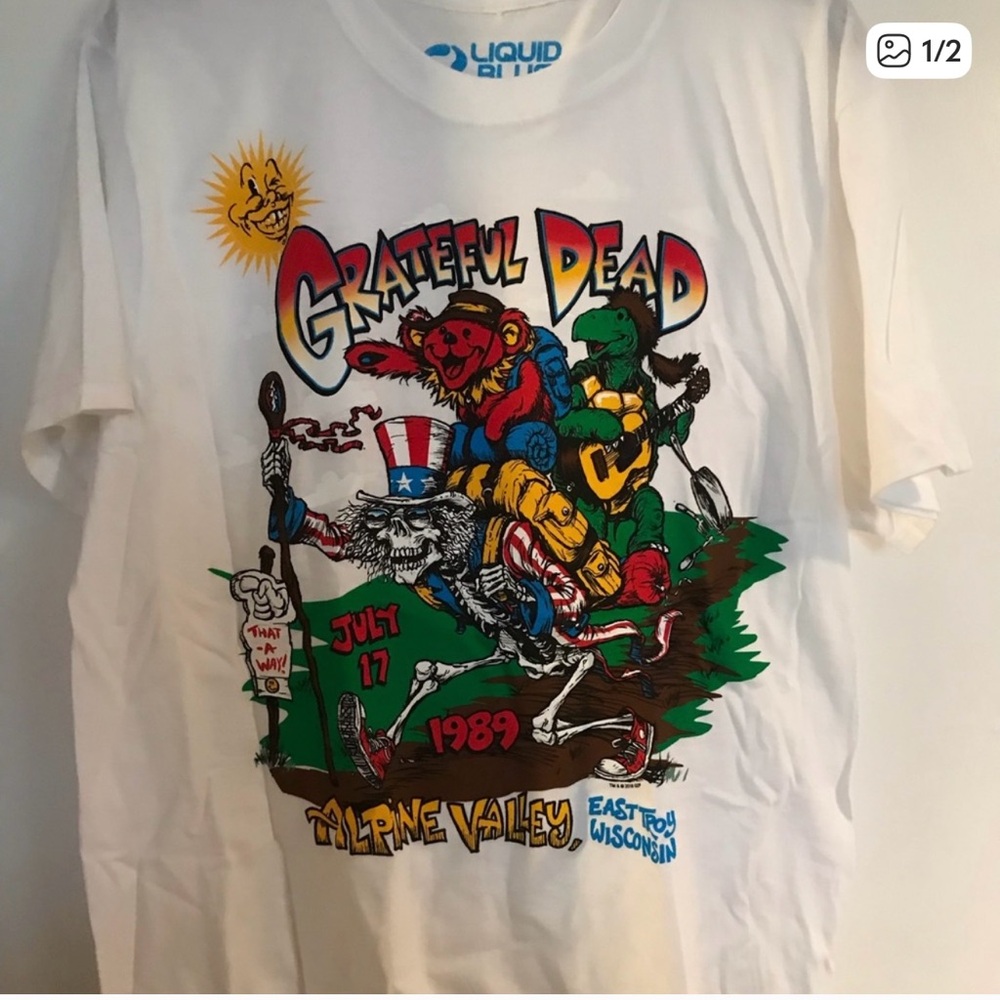 GRATEFUL DEAD WHITE SHIRT. BRAND NEW. ADULT SIZE LARGE
